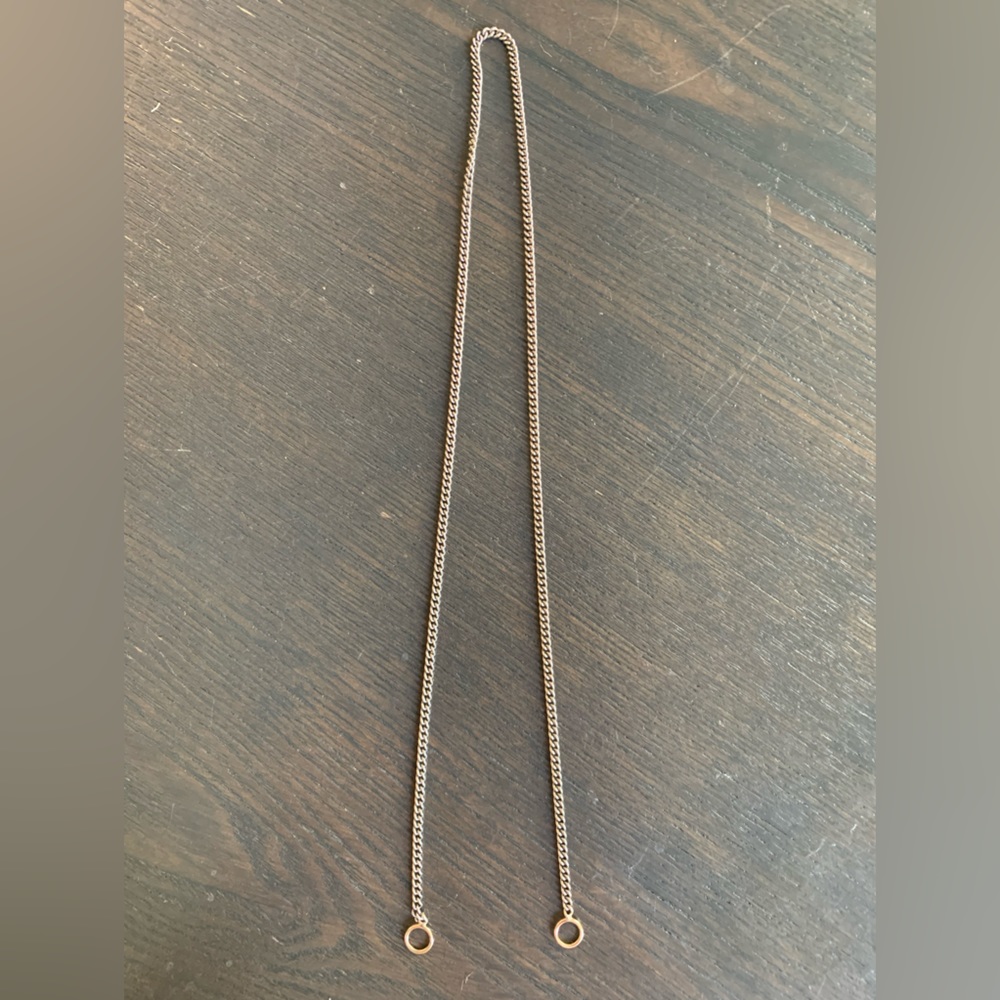 Pristine condition Marla Aaron silver fine curb chain with 14k yellow gold loops